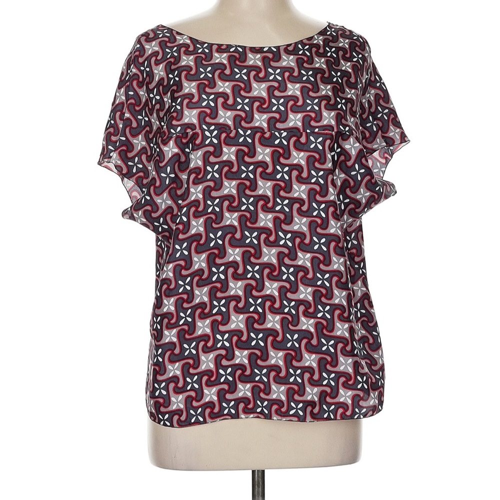 Marni Red and White Graphic Boxy Blouse